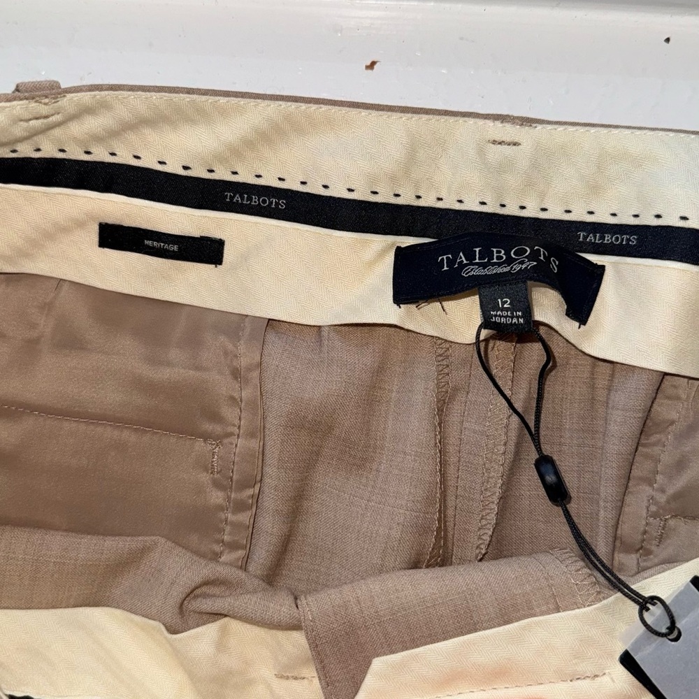 Talbots NWT Women’s Beige Wide-Leg Trousers Size 12 - Picture 8 of 8